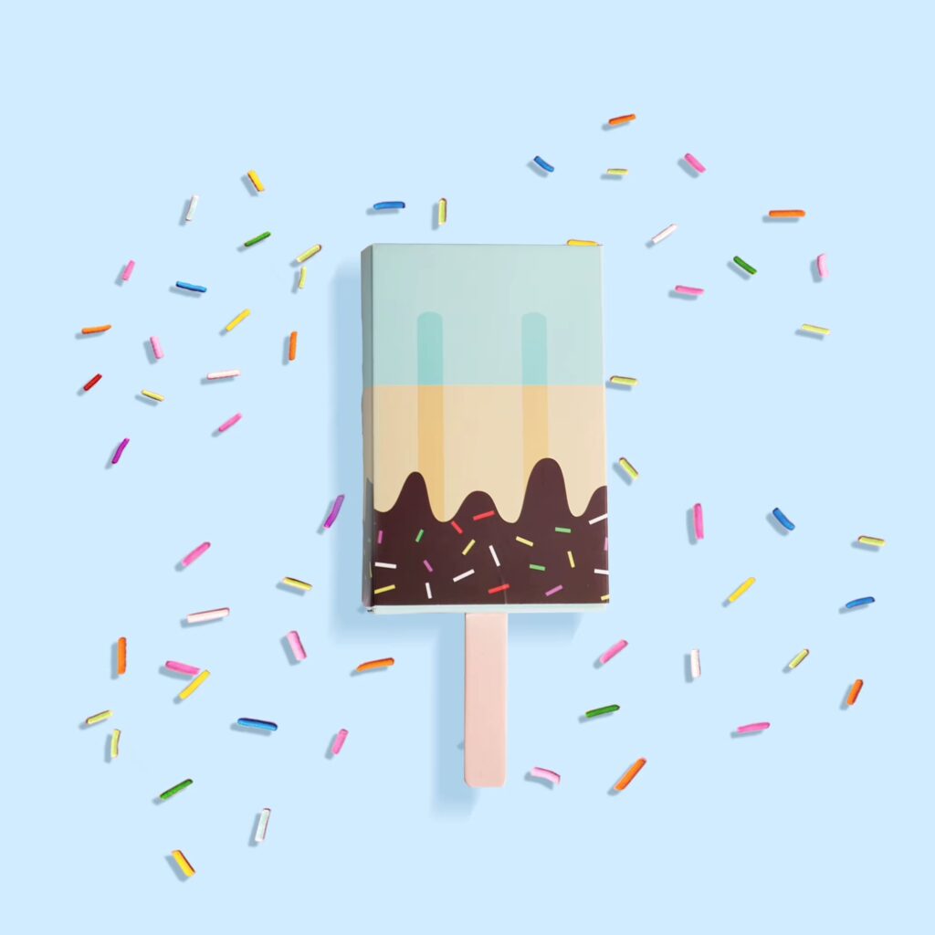 Calcetines Helado Paleta celeste, vainilla y chocolate