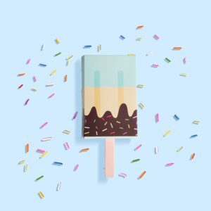 Calcetines Helado Paleta celeste, vainilla y chocolate